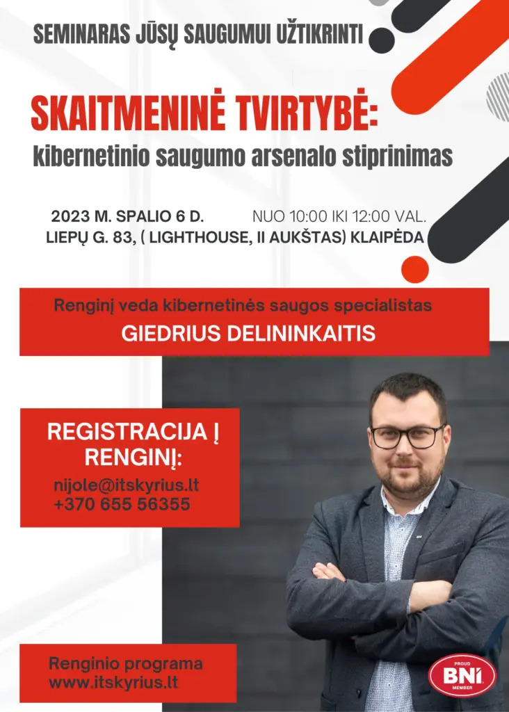 kibernetinis saugumas nemokamas seminaras